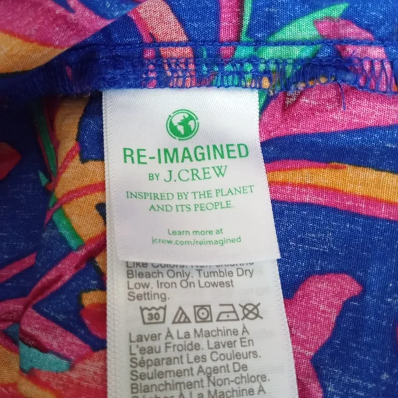 🆕 J Crew [Factory] Tropical Neon Print | XL NWT - Picture 7 of 8